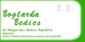 boglarka bedics business card