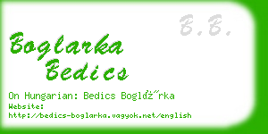 boglarka bedics business card